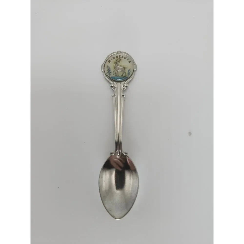 Lot 5 Minnesota Enamel Souvenir Collector Spoons Stainless Steel Travel Gift